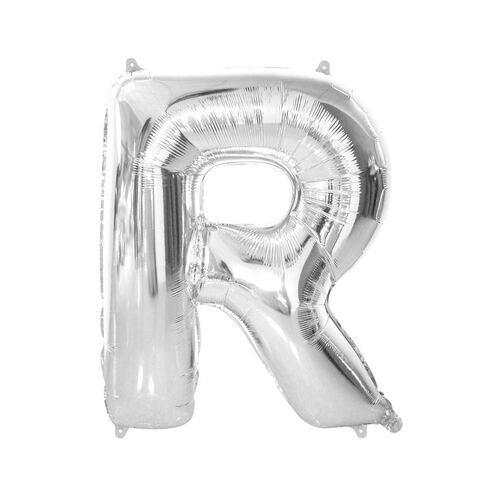 Silver R Letter Foil Balloon 86cm 