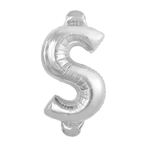 Silver $ Letter Foil Balloon 86cm 