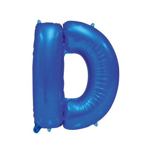 Royal Blue D Letter Foil Balloon 86cm 