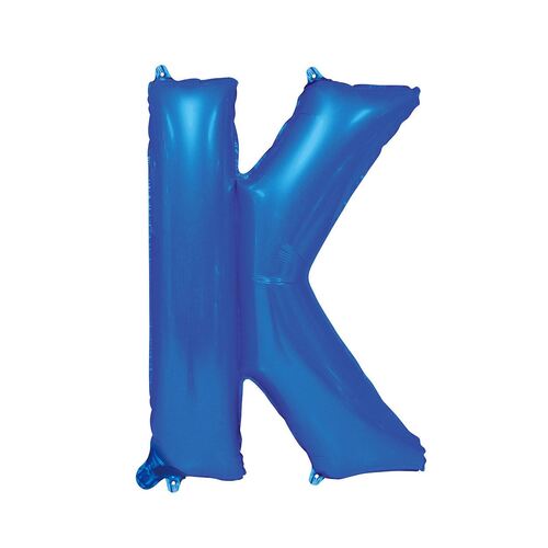 Royal Blue K Letter Foil Balloon 86cm 
