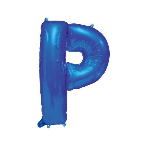 Royal Blue P Letter Foil Balloon 86cm 