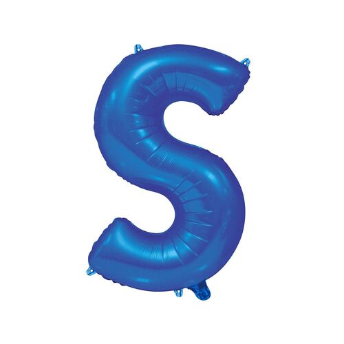 Royal Blue S Letter Foil Balloon 86cm 