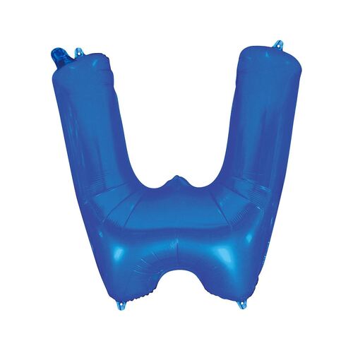 Royal Blue W Letter Foil Balloon 86cm 