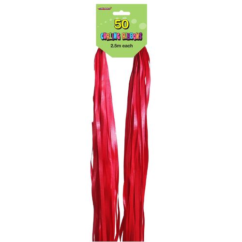 Pre-Cut Ribbons Red 50 Pack