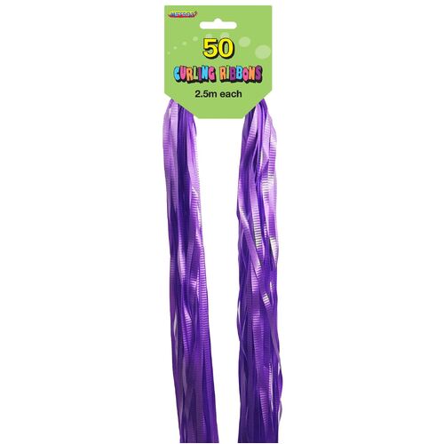 Pre-Cut Ribbons Purple 50 Pack