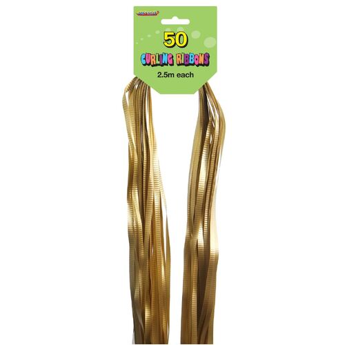 Pre-Cut Ribbons Gold 50 Pack