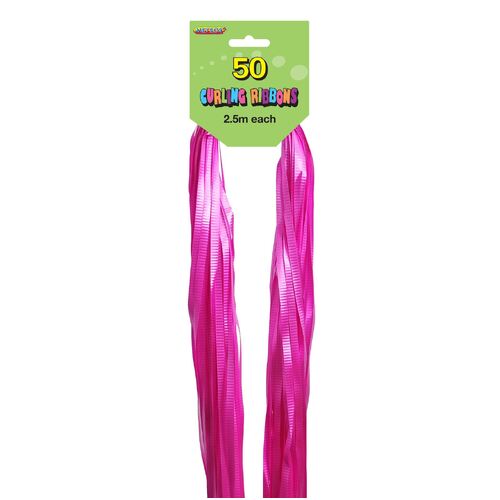 Pre-Cut Ribbons Hot Pink 50 Pack