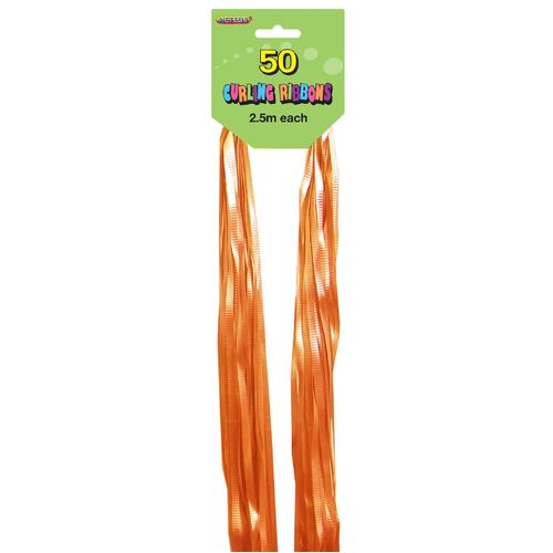 Pre-Cut Ribbons With Clips - Orange 25 Pack