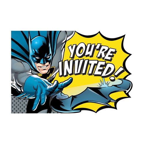 Batman Heroes Unite Invitations 8 Pack