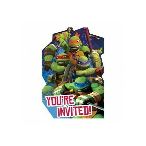 Teenage Mutant Ninja Turtle Invitations Includes Seals & Save the Date stickers Pack Of 8 