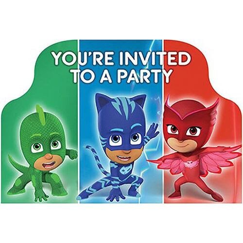 Pj Masks Invitations You'Re Invited 8 Pack