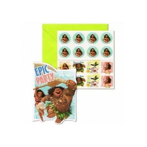 Moana Epic Party Invitations & Envelopes 8 Pack