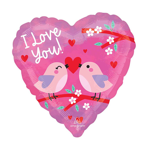 45cm HX Love Birds Foil Balloon