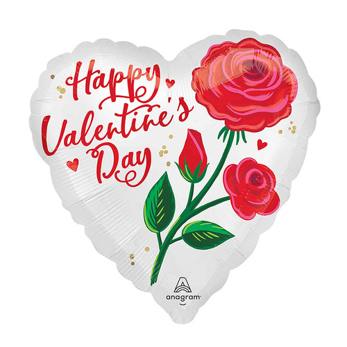 45cm XL Satin Valentine's Rose Radiance Foil Balloon