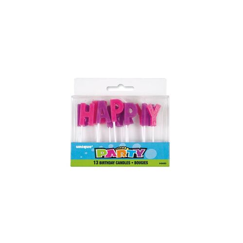 Pink & Purple Happy Birthday Pick Candles