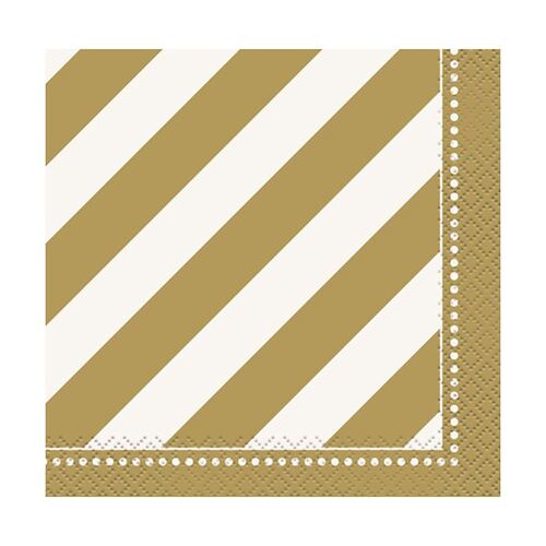 Golden Birthday Beverage Napkins 2ply  16 Pack