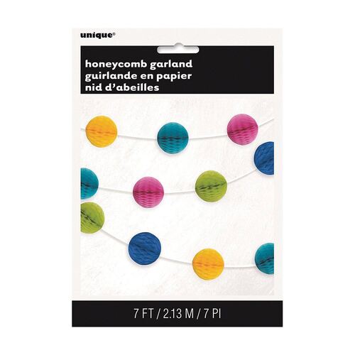 Honeycomb Ball Garland Multi-Coloured