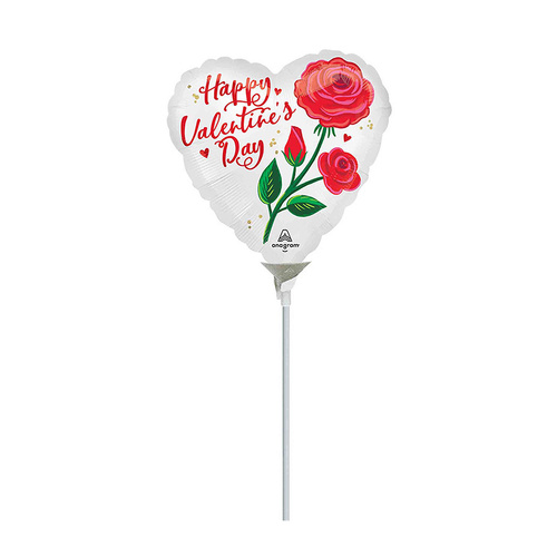 22cm Satin Valentine's Rose Radiance Foil Balloon