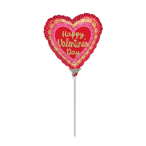 22cm Valentine's Scalloped Sweetheart Foil Balloon
