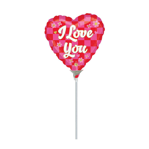 22cm I Love You Checkerboard Foil Balloon