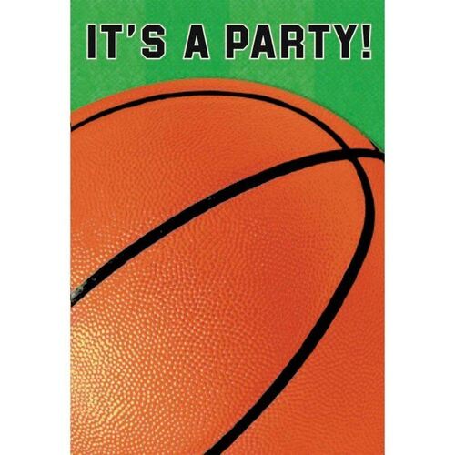 Basketball Fan Folded Invitations  8 Pack