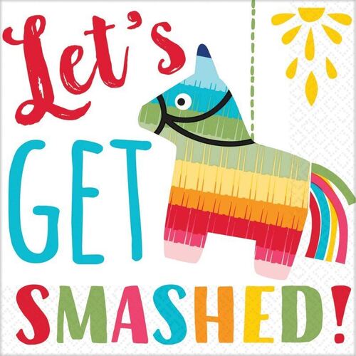 Fiesta Let's Get Smashed Beverage Napkins 16 Pack