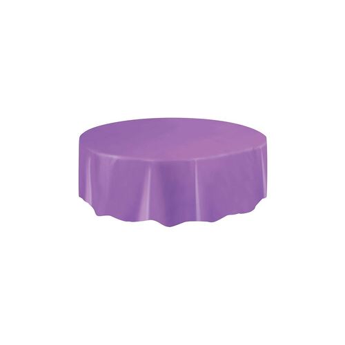 Pretty Purple Plastic Tablecover Round 