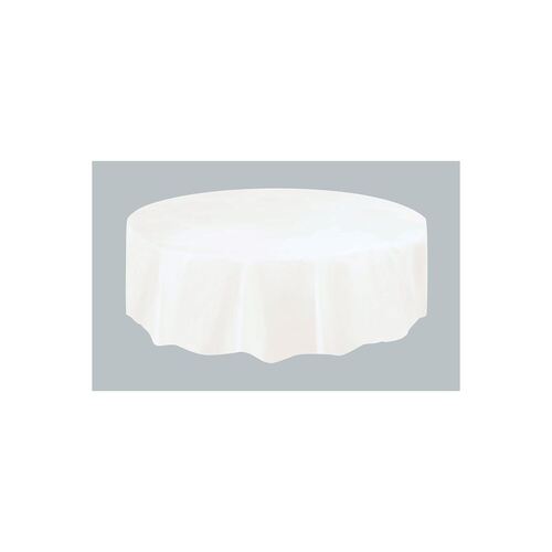 White Plastic Tablecover Round 
