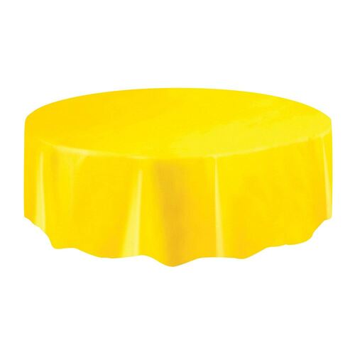 Yellow Plastic Tablecover Round 