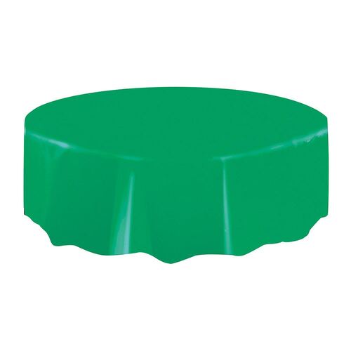 Emerald Green Plastic Tablecover Round 