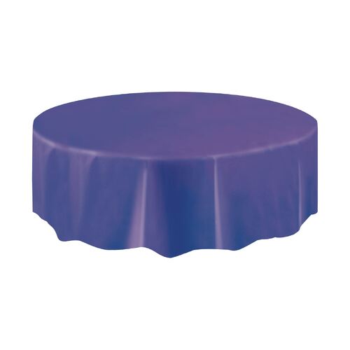 Deep Purple Plastic Tablecover Round 