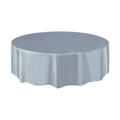 Silver Plastic Tablecover Round 