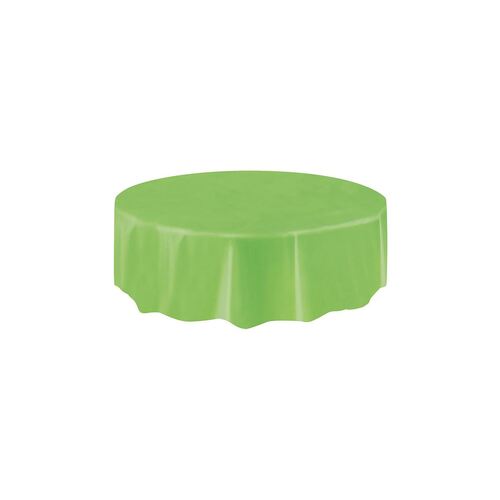 Lime Green Plastic Tablecover Round 