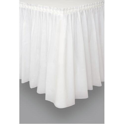 White Plastic Tableskirt 37cm x 4.3m