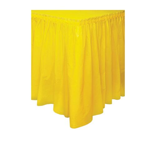 Yellow Plastic Tableskirt 37cm x 4.3m