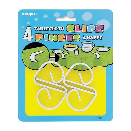 White Tablecover Clips 4 Pack