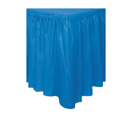 Royal Blue Plastic Tableskirt 37cm x 4.3m