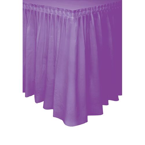 Pretty Purple Plastic Tableskirt 37cm x 4.3m