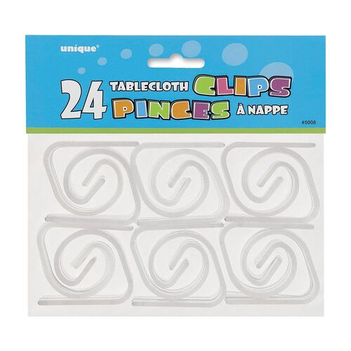 Clear Tablecover Clips 24 Pack