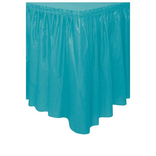 Teal Plastic Tableskirt 37cm x 4.3m