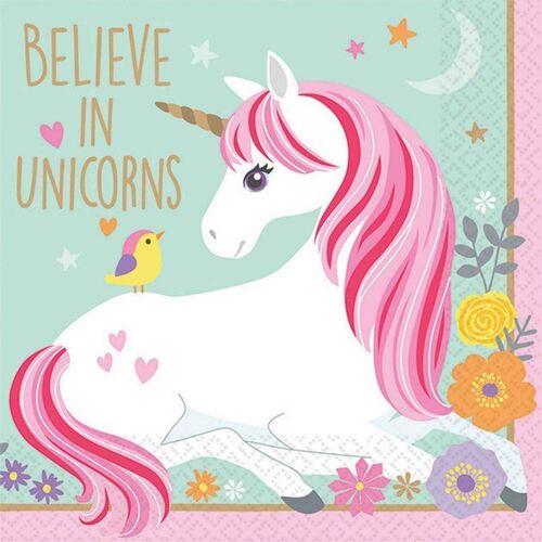 Magical Unicorn Beverage Napkins 16 Pack