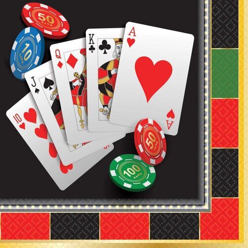 Roll The Dice Casino Beverage Napkins 16 Pack