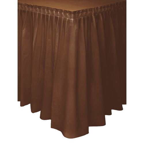 Brown Plastic Tableskirt 37cm x 4.3m