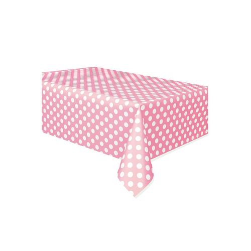 Lovely Pinkely Pink Dots Plastic Tablecover 