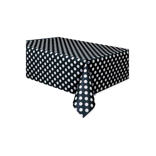 Black Dots Plastic Tablecover 