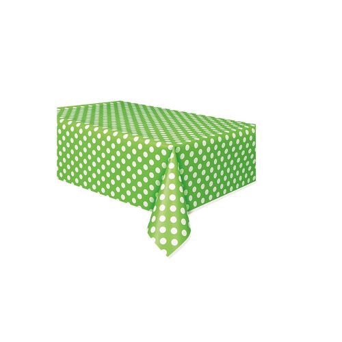 Lime Green Dots Plastic Tablecover  