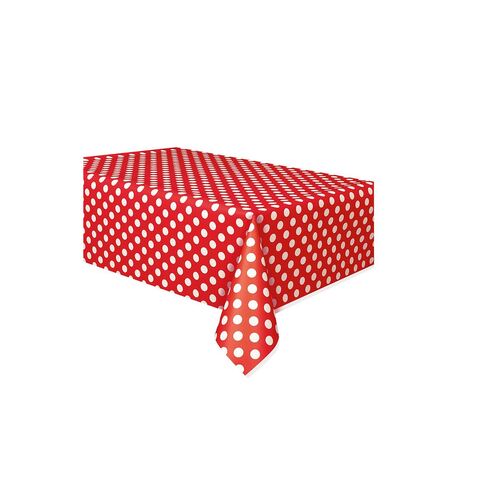 Red Dots Plastic Tablecover 