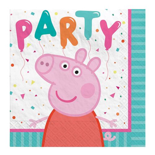 Peppa Pig Confetti Party Beverage Napkins 16 Pack