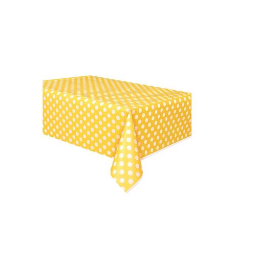 Yellow Dots Plastic Tablecover 