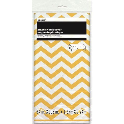 Chevron Yellow Plastic Tablecover 